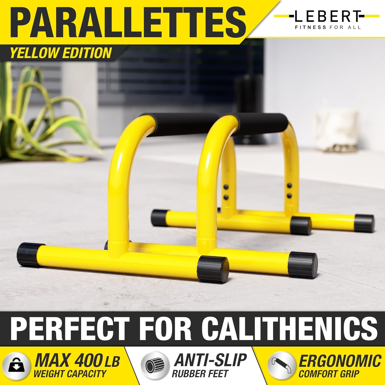 Parallette Push up Bars Dip Station Stand - Perfect for Home and Garage Gym Exercise Equipment - Gymnastics, Calisthenics, Strength Training Parallel Bars for Men and Women