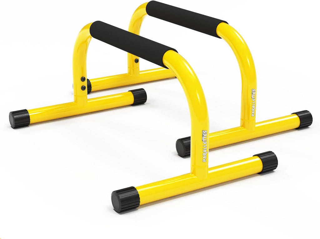 Parallette Push up Bars Dip Station Stand - Perfect for Home and Garage Gym Exercise Equipment - Gymnastics, Calisthenics, Strength Training Parallel Bars for Men and Women