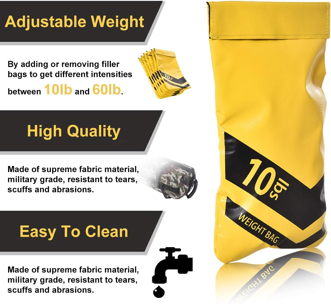 Workout Sandbag for Fitness 10 to 60 Lbs, Adjustable Military Sandbags, Training Weight Bags, Full Body Exercise Equipment with Filler Bag (Camouflage)