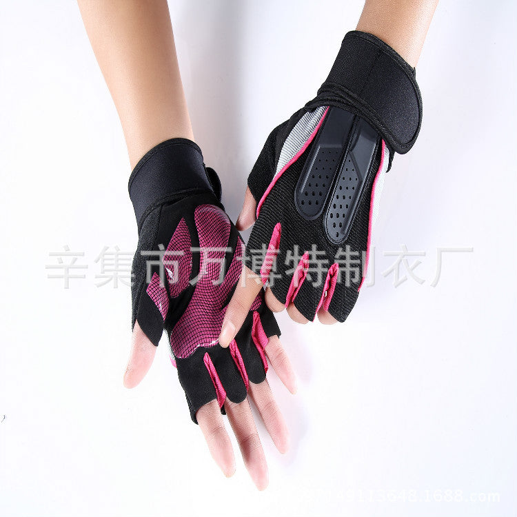 Wholesale Men's and Women's Fitness Gloves Half-Finger Breathable Cycling Dumbbell Equipment Training Extended Wrist Gloves Export Jsa1