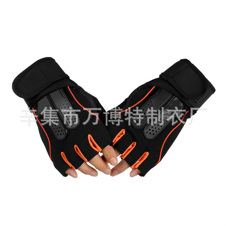 Wholesale Men's and Women's Fitness Gloves Half-Finger Breathable Cycling Dumbbell Equipment Training Extended Wrist Gloves Export Jsa1