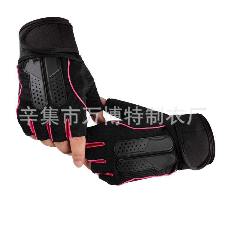 Wholesale Men's and Women's Fitness Gloves Half-Finger Breathable Cycling Dumbbell Equipment Training Extended Wrist Gloves Export Jsa1