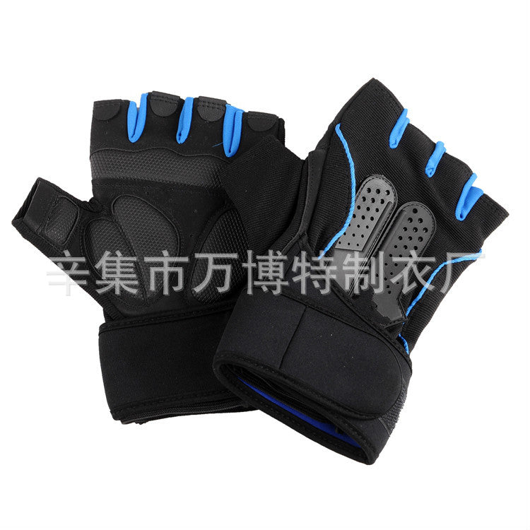 Wholesale Men's and Women's Fitness Gloves Half-Finger Breathable Cycling Dumbbell Equipment Training Extended Wrist Gloves Export Jsa1
