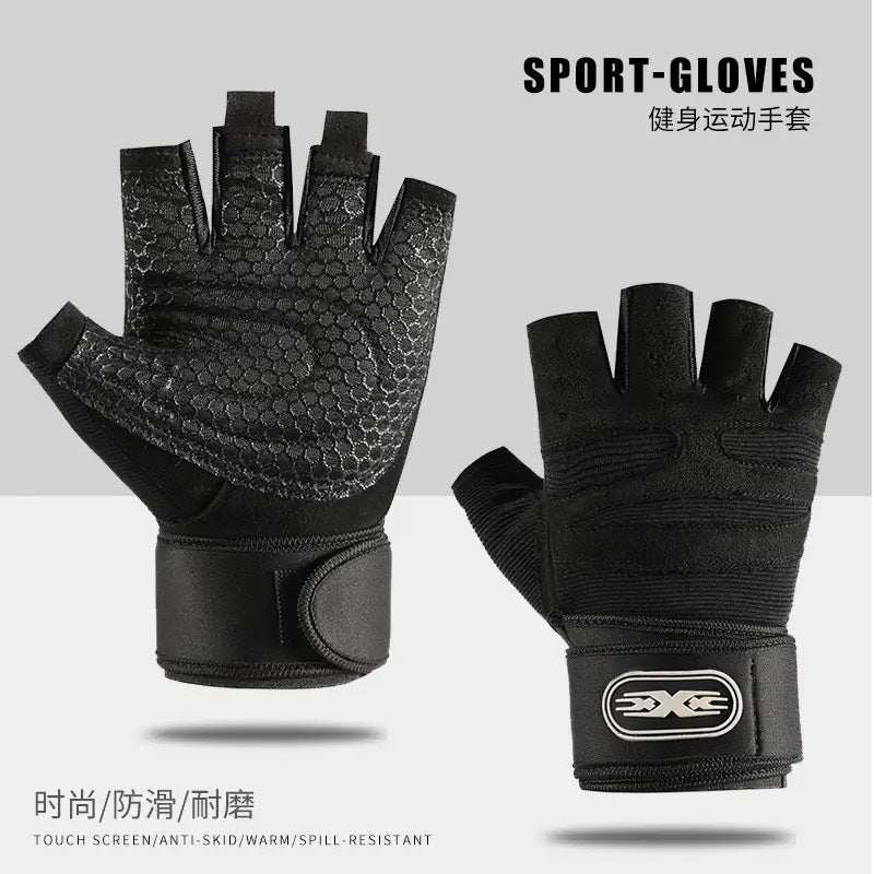 Half-Finger Gym Gloves – Anti-Slip Breathable Weightlifting Gloves for Men & Women