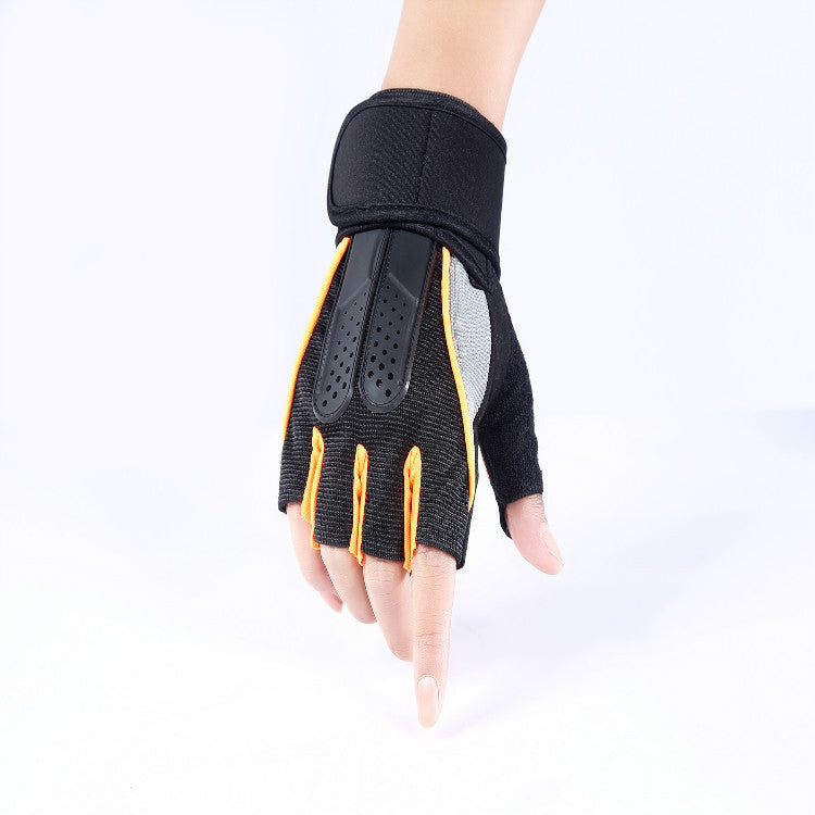 Wholesale Men's and Women's Fitness Gloves Half-Finger Breathable Cycling Dumbbell Equipment Training Extended Wrist Gloves Export Jsa1