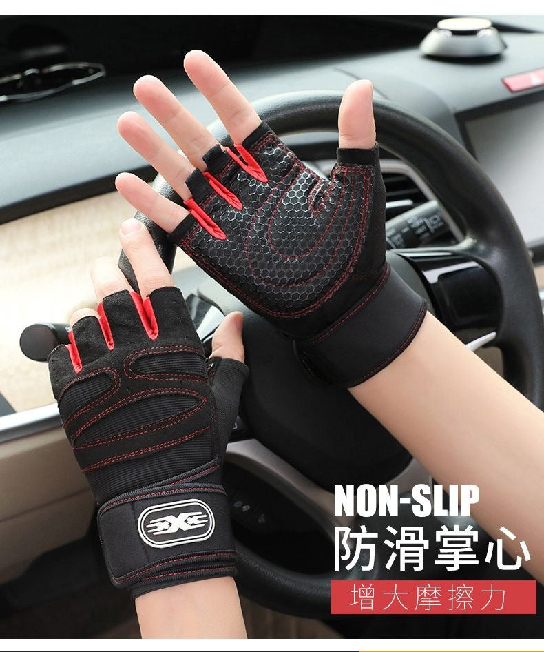 Half-Finger Gym Gloves – Anti-Slip Breathable Weightlifting Gloves for Men & Women