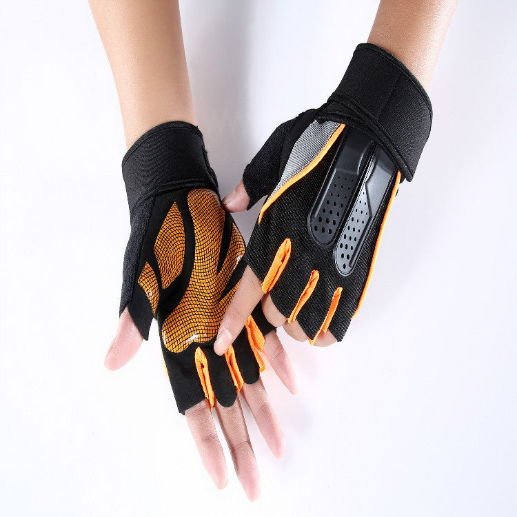 Wholesale Men's and Women's Fitness Gloves Half-Finger Breathable Cycling Dumbbell Equipment Training Extended Wrist Gloves Export Jsa1