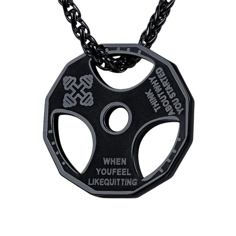Gym Barbell Pendant Necklace – Stainless Steel Fitness Jewellery for Men & Women