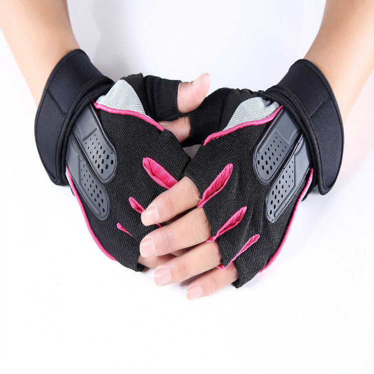 Wholesale Men's and Women's Fitness Gloves Half-Finger Breathable Cycling Dumbbell Equipment Training Extended Wrist Gloves Export Jsa1