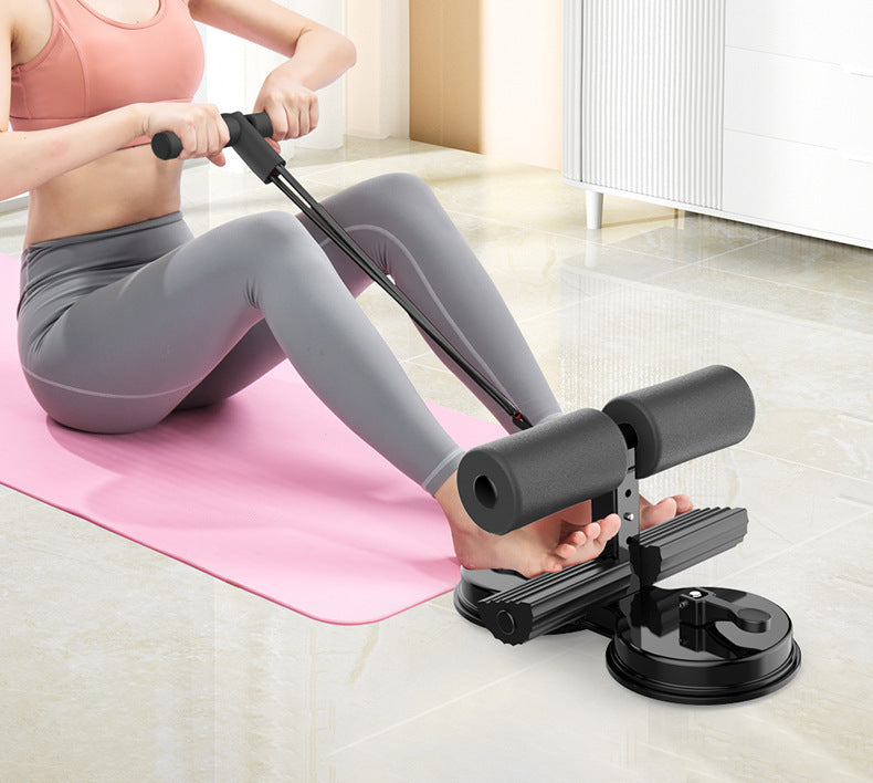 Sit-Up Assistant with Pull Rope – Portable Ab Workout Equipment with Suction Cup Base