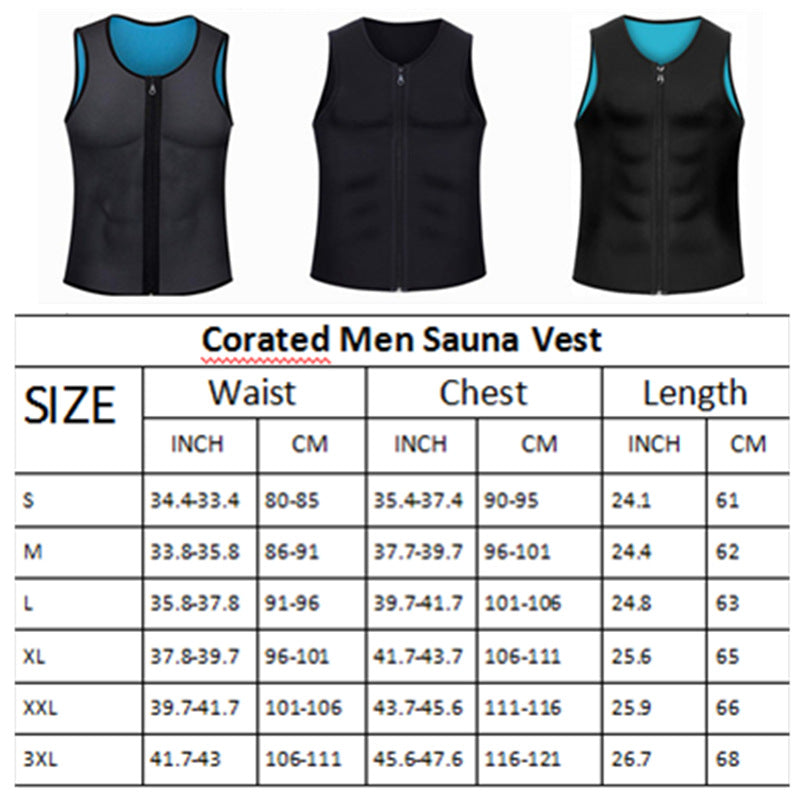 Bundle Neoprene Sports Sweat Abdominal Body Shaper Zipper Vest Fitness Wear