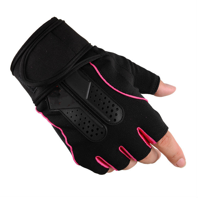 Wholesale Men's and Women's Fitness Gloves Half-Finger Breathable Cycling Dumbbell Equipment Training Extended Wrist Gloves Export Jsa1
