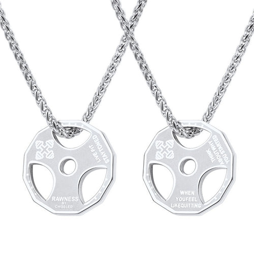 Gym Barbell Pendant Necklace – Stainless Steel Fitness Jewellery for Men & Women