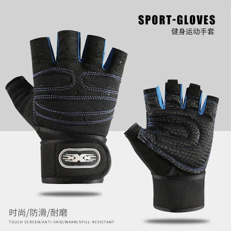 Half-Finger Gym Gloves – Anti-Slip Breathable Weightlifting Gloves for Men & Women