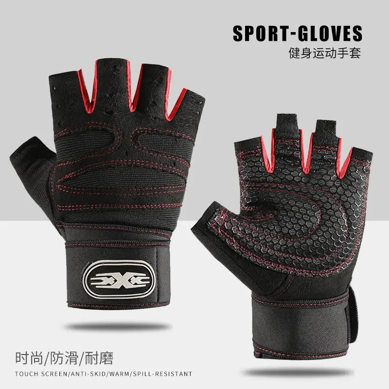 Half-Finger Gym Gloves – Anti-Slip Breathable Weightlifting Gloves for Men & Women