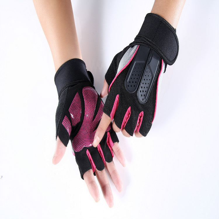Wholesale Men's and Women's Fitness Gloves Half-Finger Breathable Cycling Dumbbell Equipment Training Extended Wrist Gloves Export Jsa1