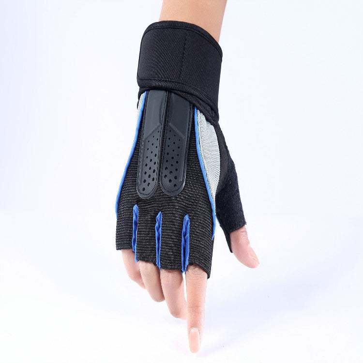 Wholesale Men's and Women's Fitness Gloves Half-Finger Breathable Cycling Dumbbell Equipment Training Extended Wrist Gloves Export Jsa1