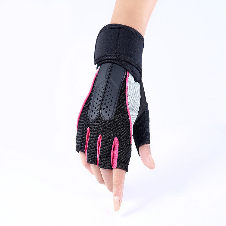 Wholesale Men's and Women's Fitness Gloves Half-Finger Breathable Cycling Dumbbell Equipment Training Extended Wrist Gloves Export Jsa1