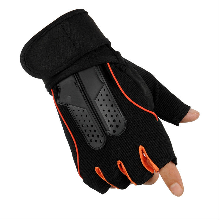 Wholesale Men's and Women's Fitness Gloves Half-Finger Breathable Cycling Dumbbell Equipment Training Extended Wrist Gloves Export Jsa1